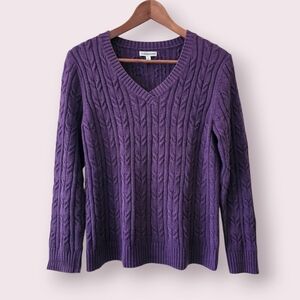 Croft & Barrow Women's Purple Cable Knit Sweater